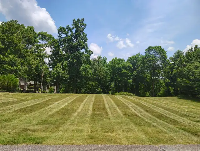 Striped lawn mowing result in Asheville NC